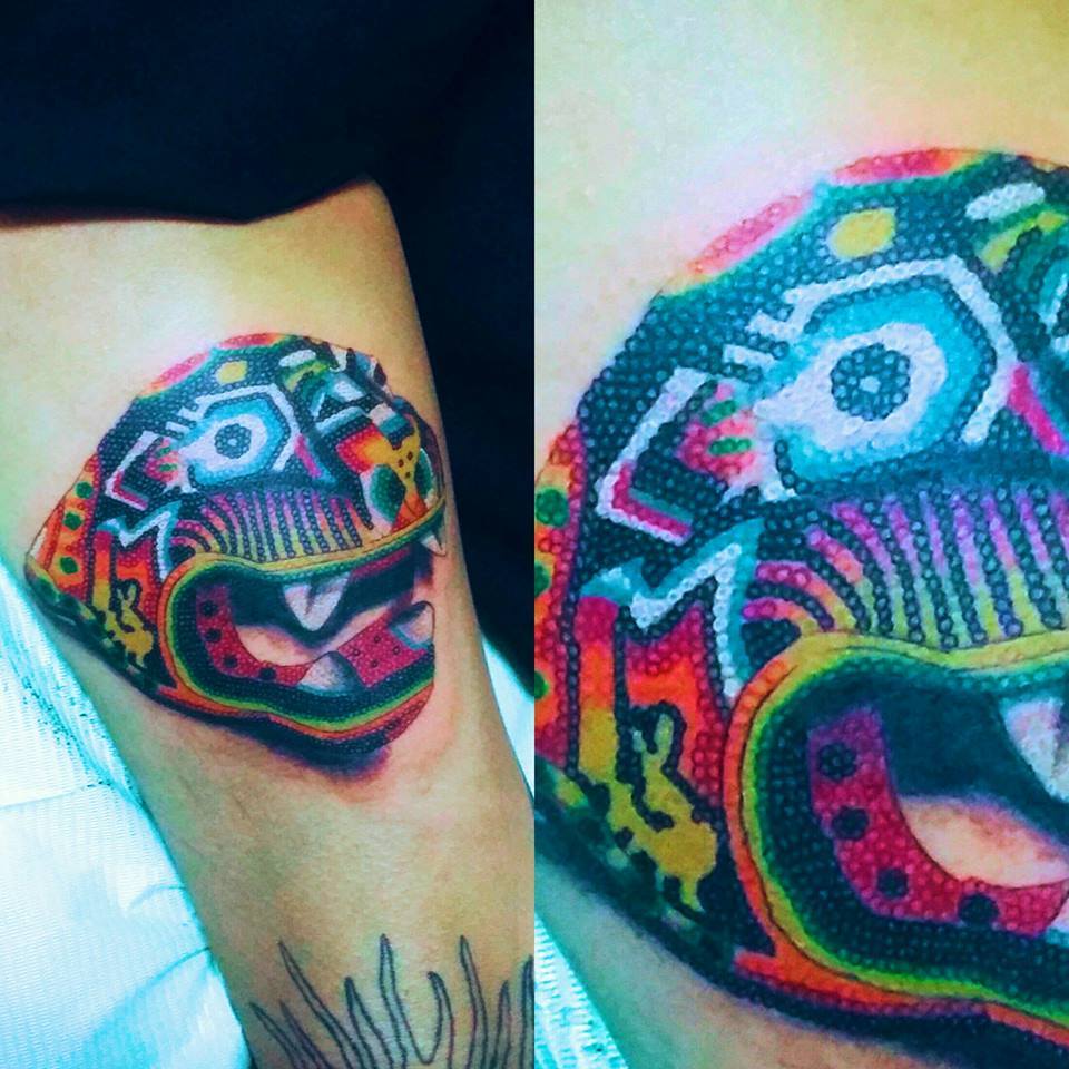 Tatuaje de jaguar wixárika